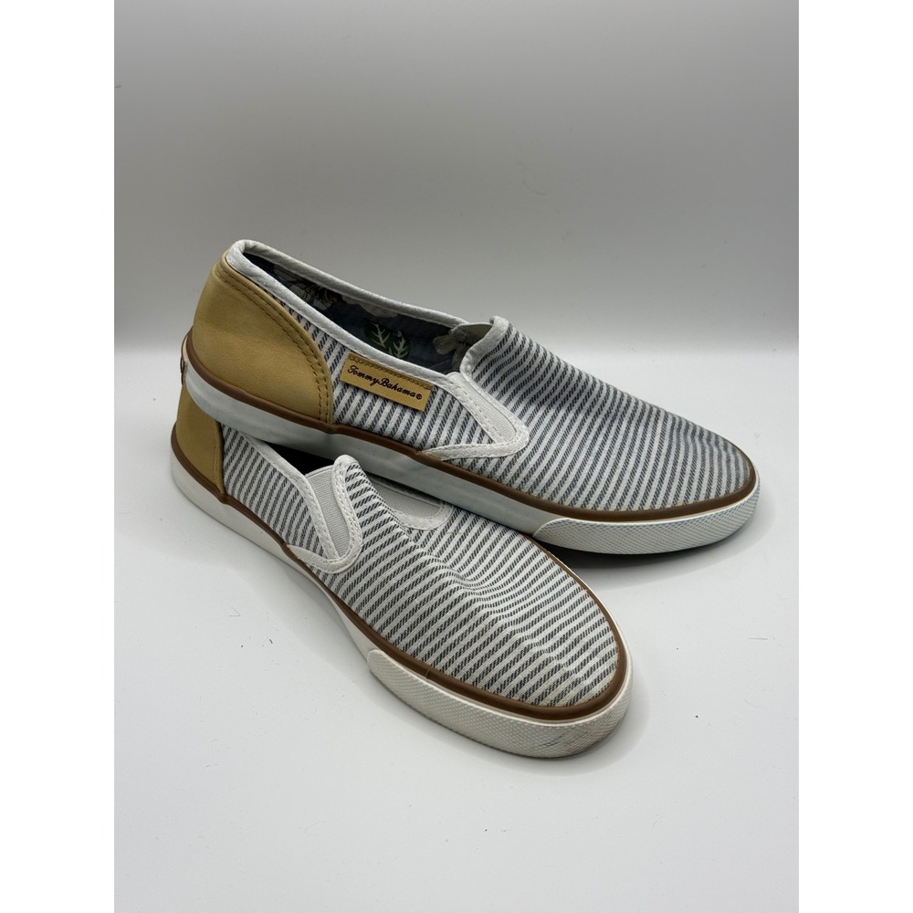 Tommy Bahama Womens Blue White Striped Slip On Sneaker TBF21WVL025A Size 8.5